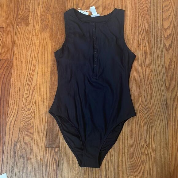 Andie Swim The Malibu One Piece Rib Swimsuit Black size XL NWT - Picture 2 of 7